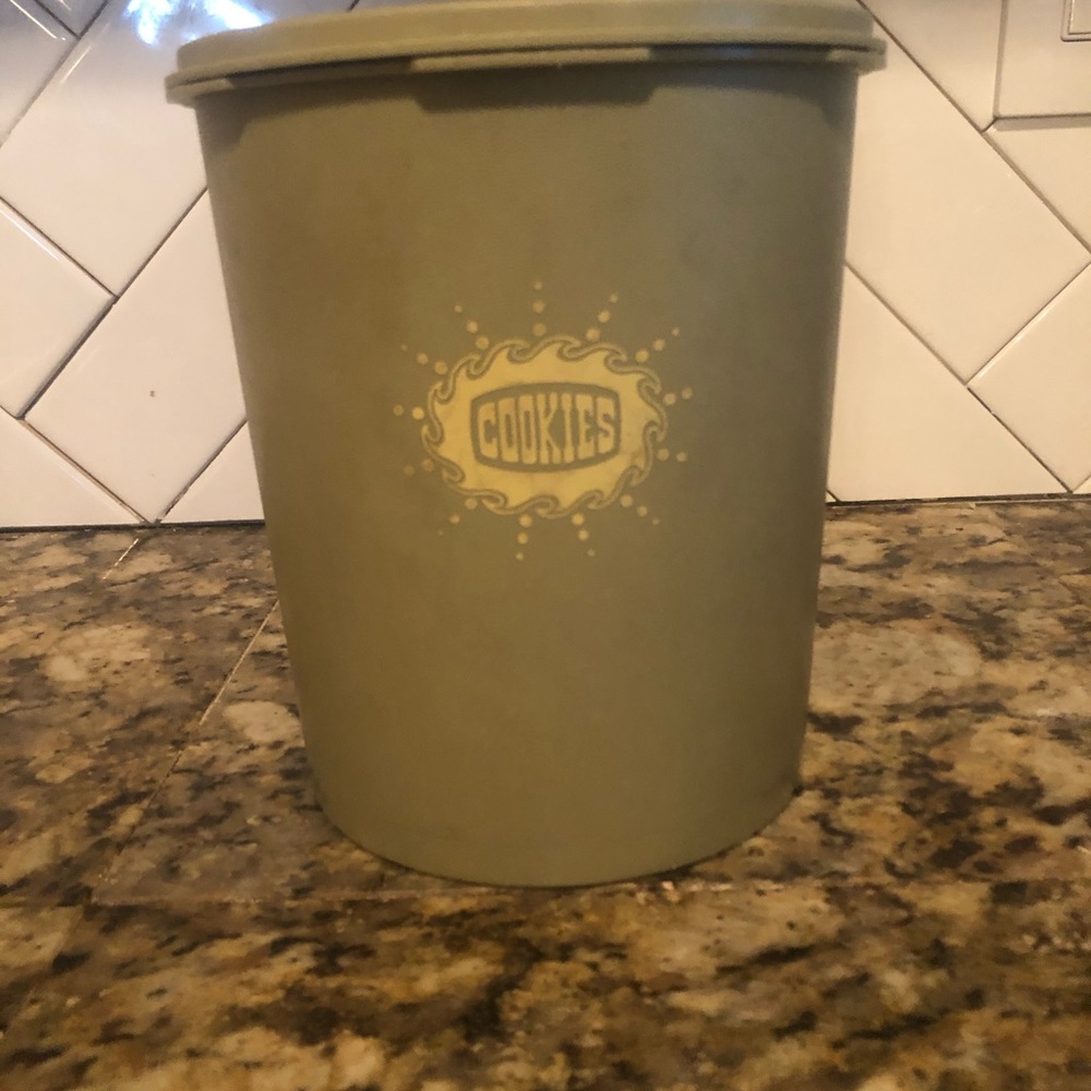 Cookies Tupperware Canister Green